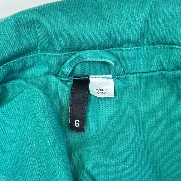 H&M; Divided Teal Double-Breasted Peacoat - Size 6 - Picture 9 of 11